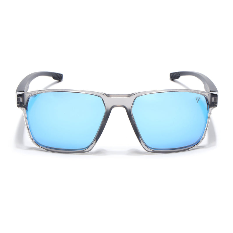 Wayfarer Polarized Sunglasses | Blue Lens | Grey Frame - PMG6763