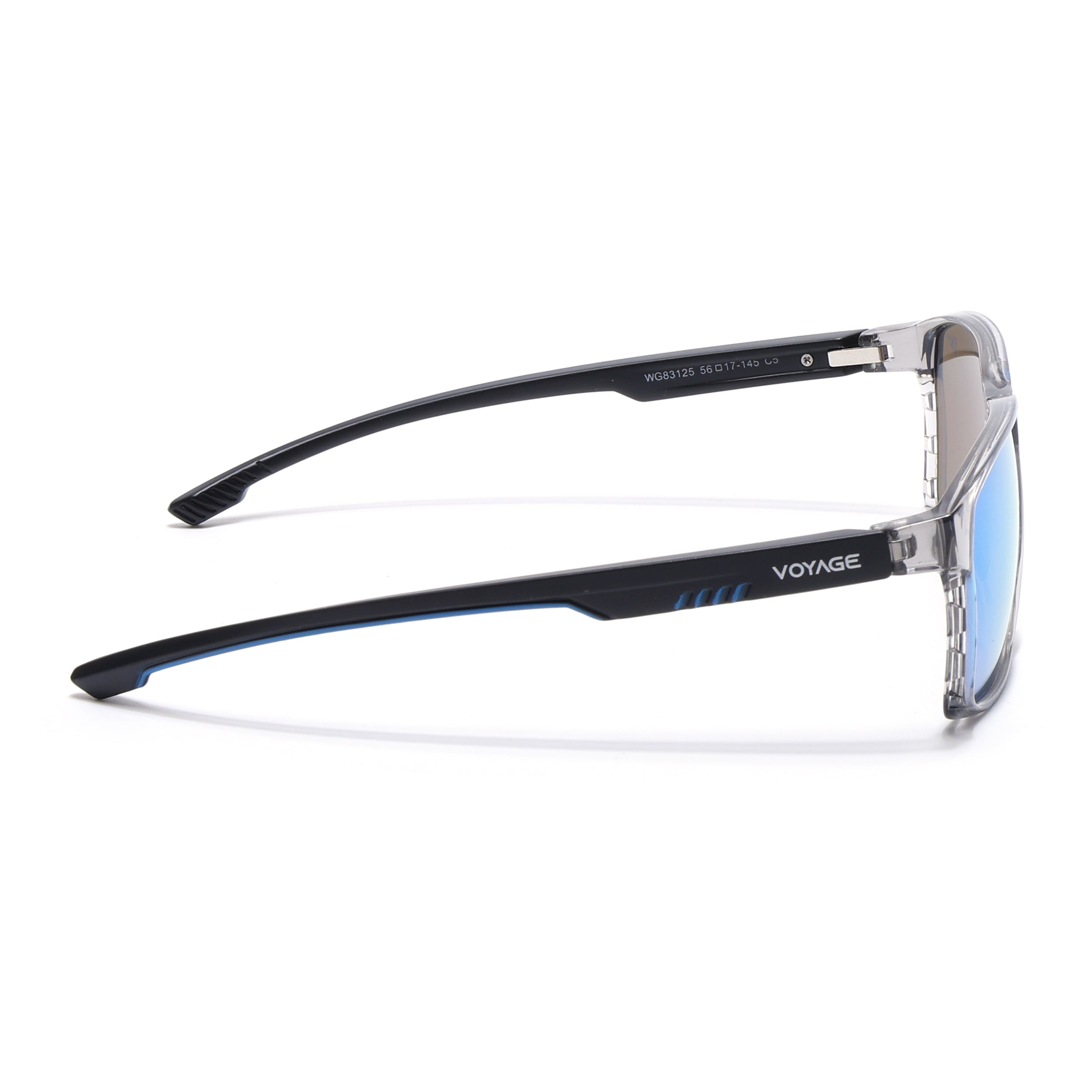 Wayfarer Polarized Sunglasses | Blue Lens | Grey Frame - PMG6763