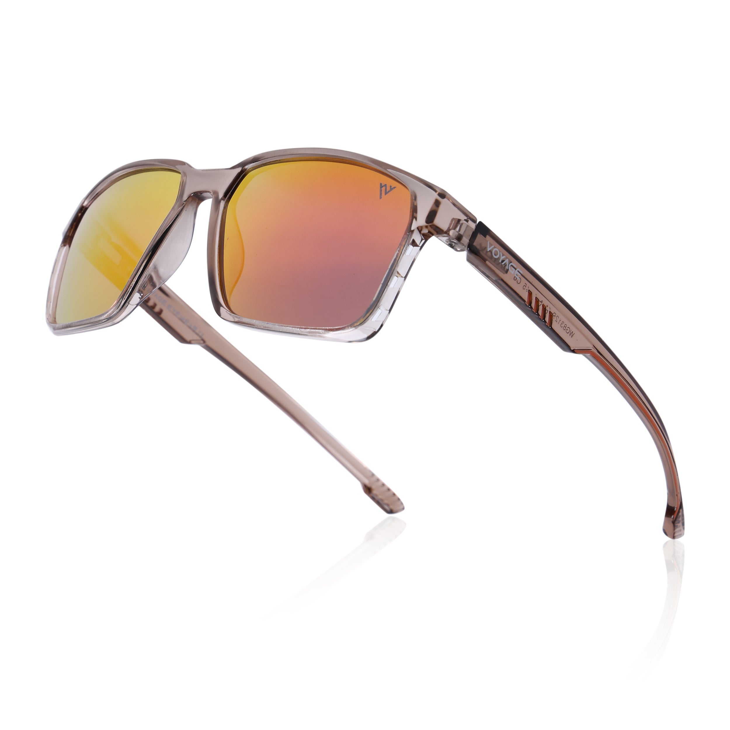Wayfarer Polarized Sunglasses | Orange Lens | Brown Frame - PMG6764