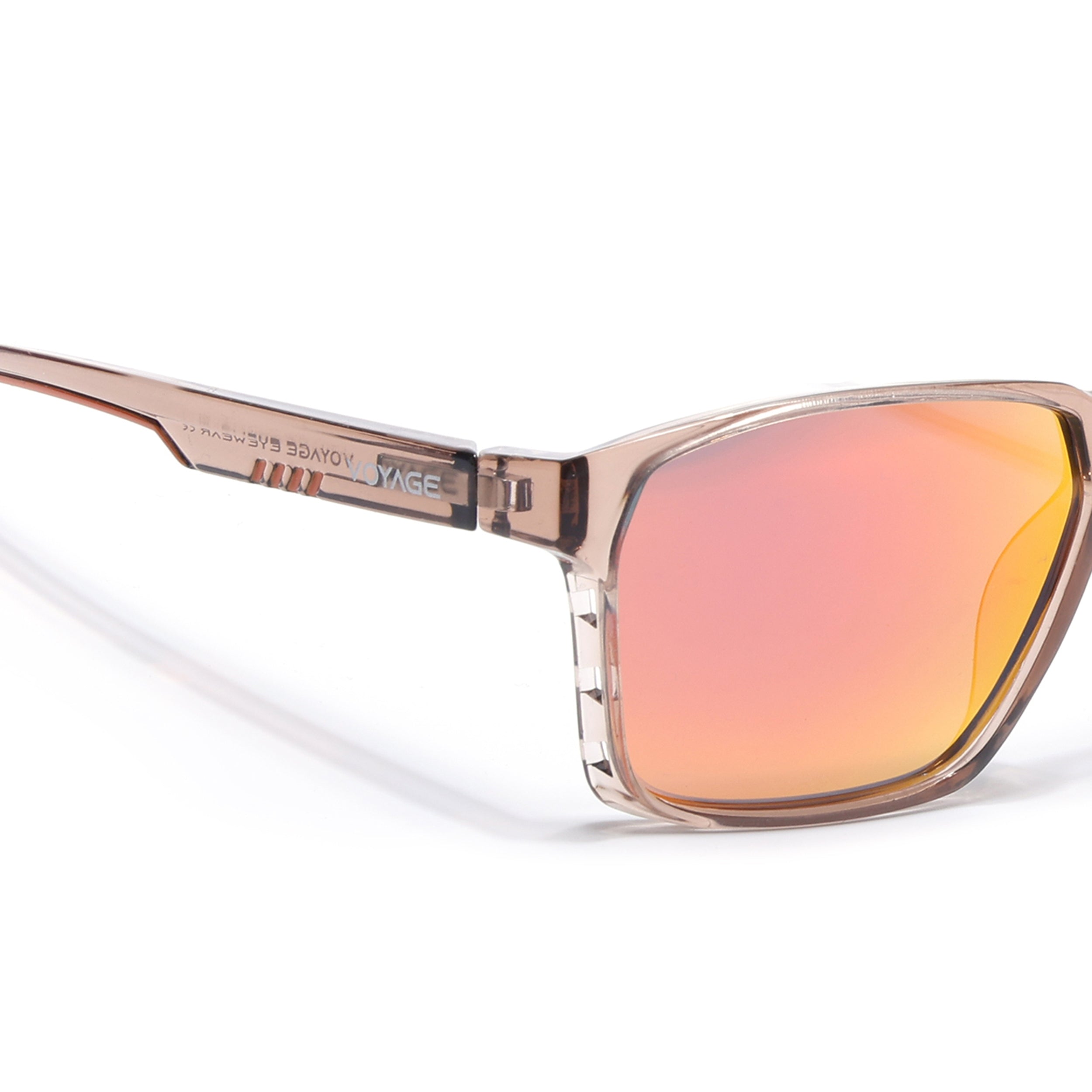 Wayfarer Polarized Sunglasses | Orange Lens | Brown Frame - PMG6764