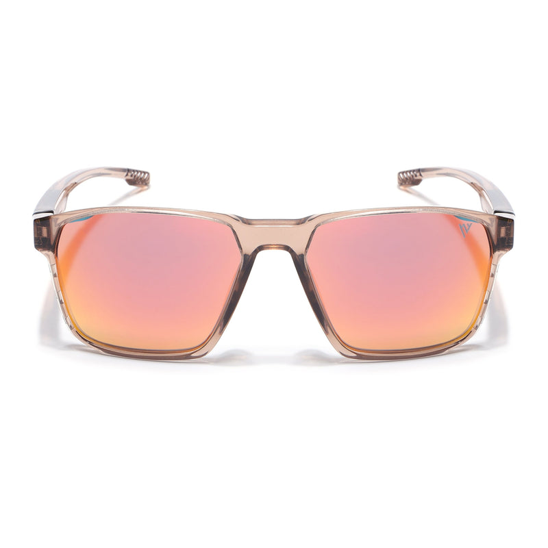 Wayfarer Polarized Sunglasses | Orange Lens | Brown Frame - PMG6764