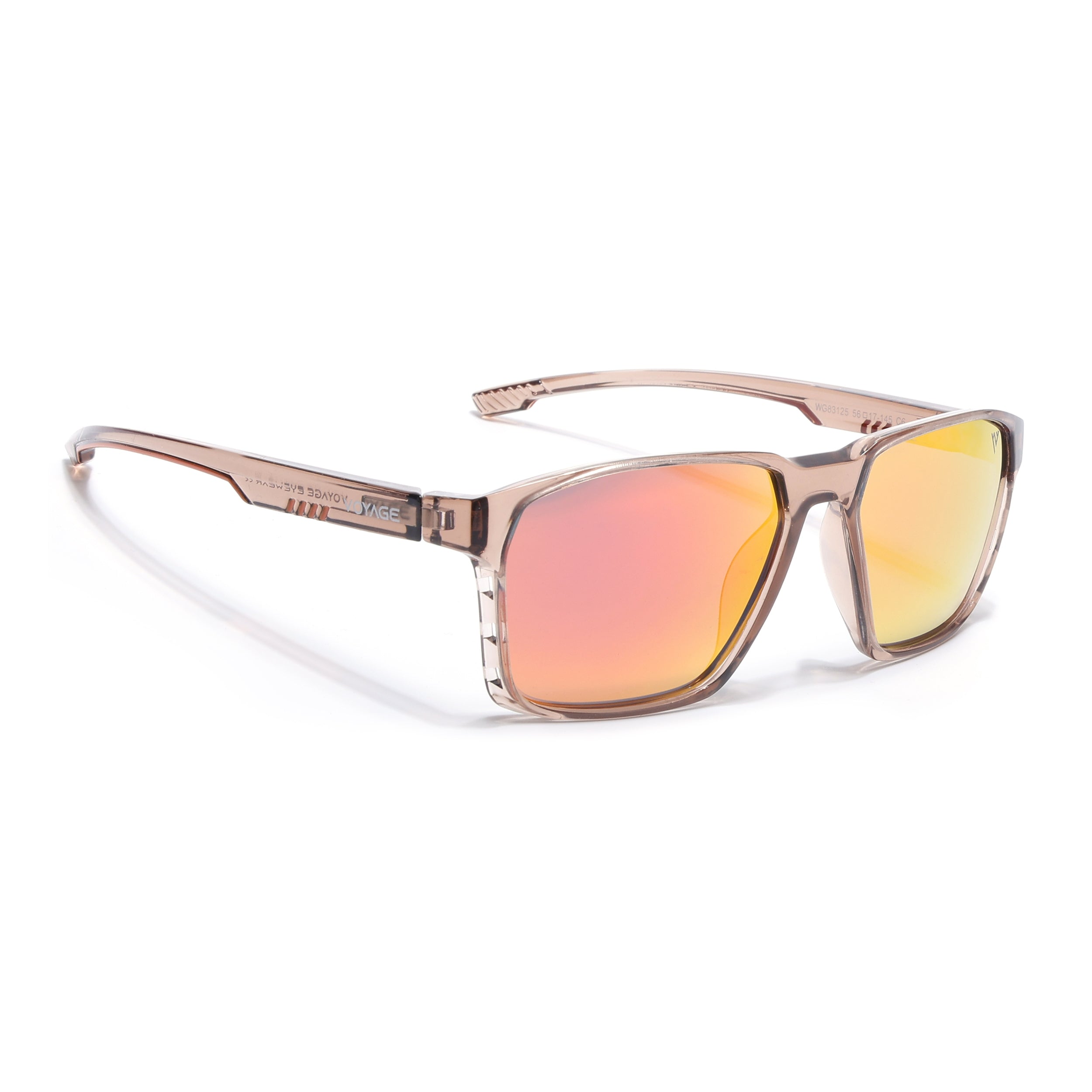 Wayfarer Polarized Sunglasses | Orange Lens | Brown Frame - PMG6764