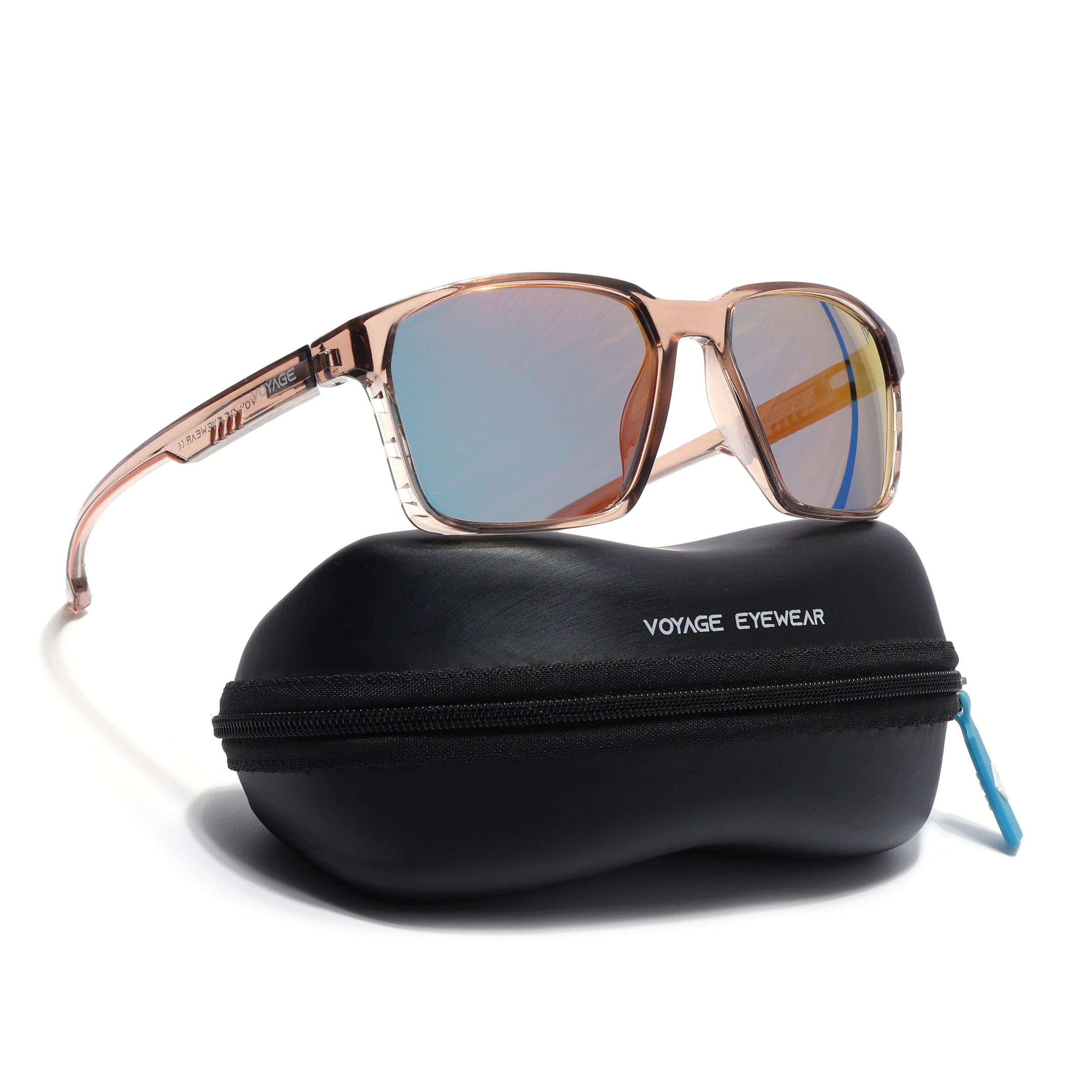 Wayfarer Polarized Sunglasses | Orange Lens | Brown Frame - PMG6764