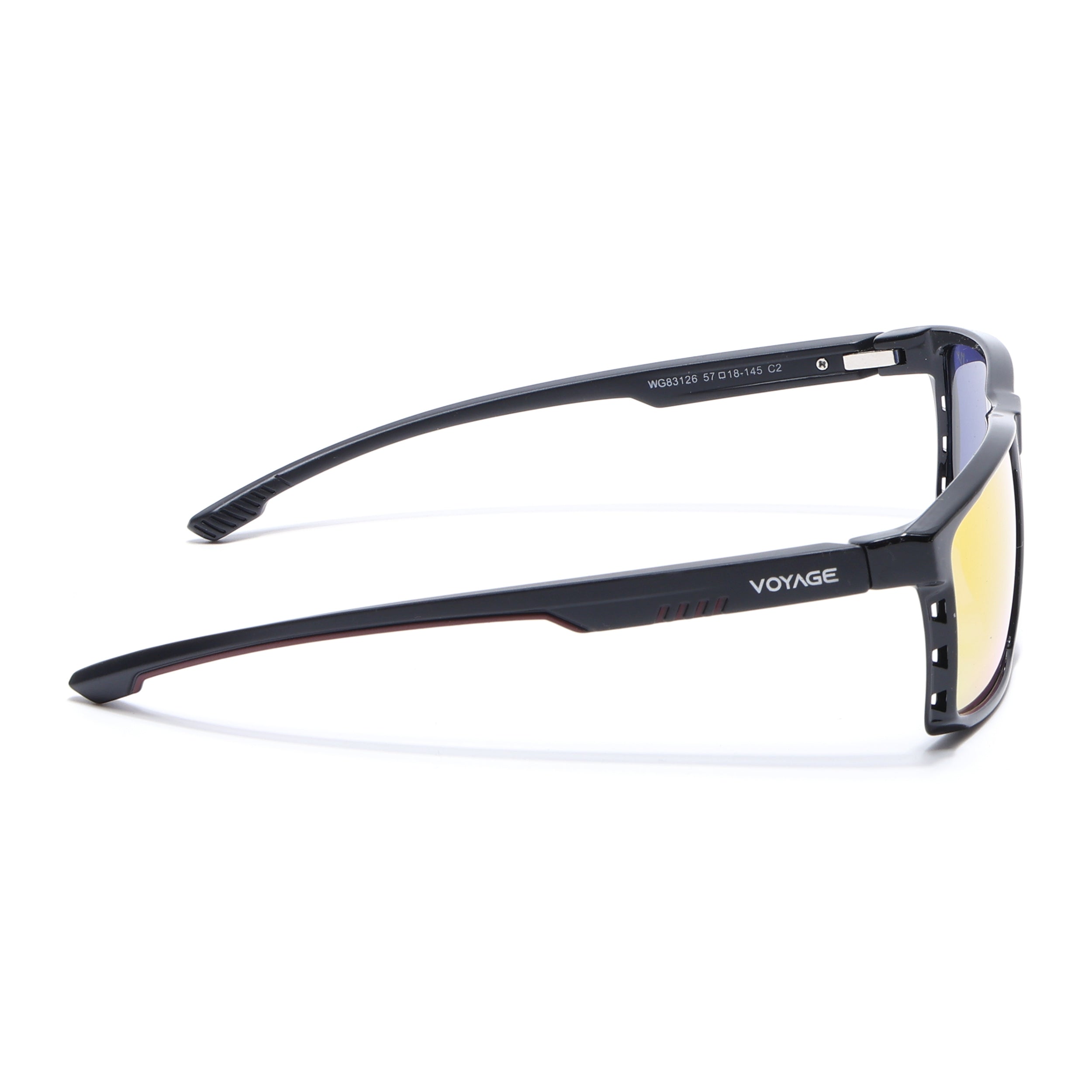 Wayfarer Polarized Sunglasses | Orange Lens | Shine Black Frame - PMG6766