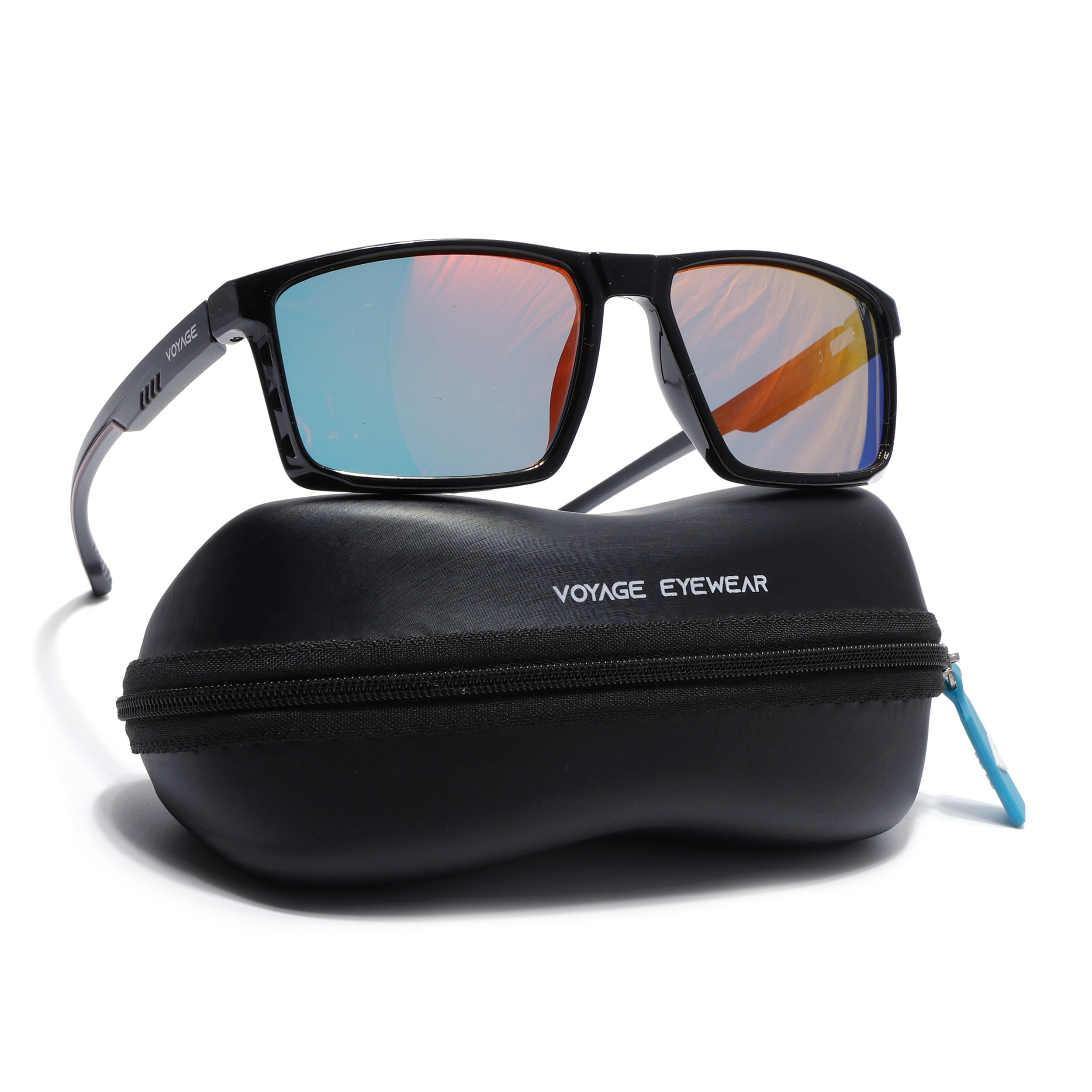 Wayfarer Polarized Sunglasses | Orange Lens | Shine Black Frame - PMG6766