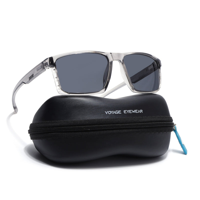 Wayfarer Polarized Sunglasses | Black Lens | Grey Frame - PMG6767