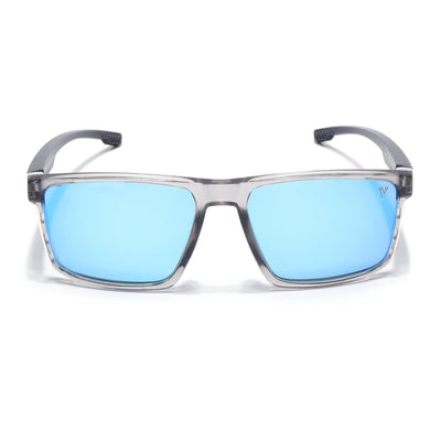 Wayfarer Polarized Sunglasses | Blue Lens | Grey Frame - PMG6768