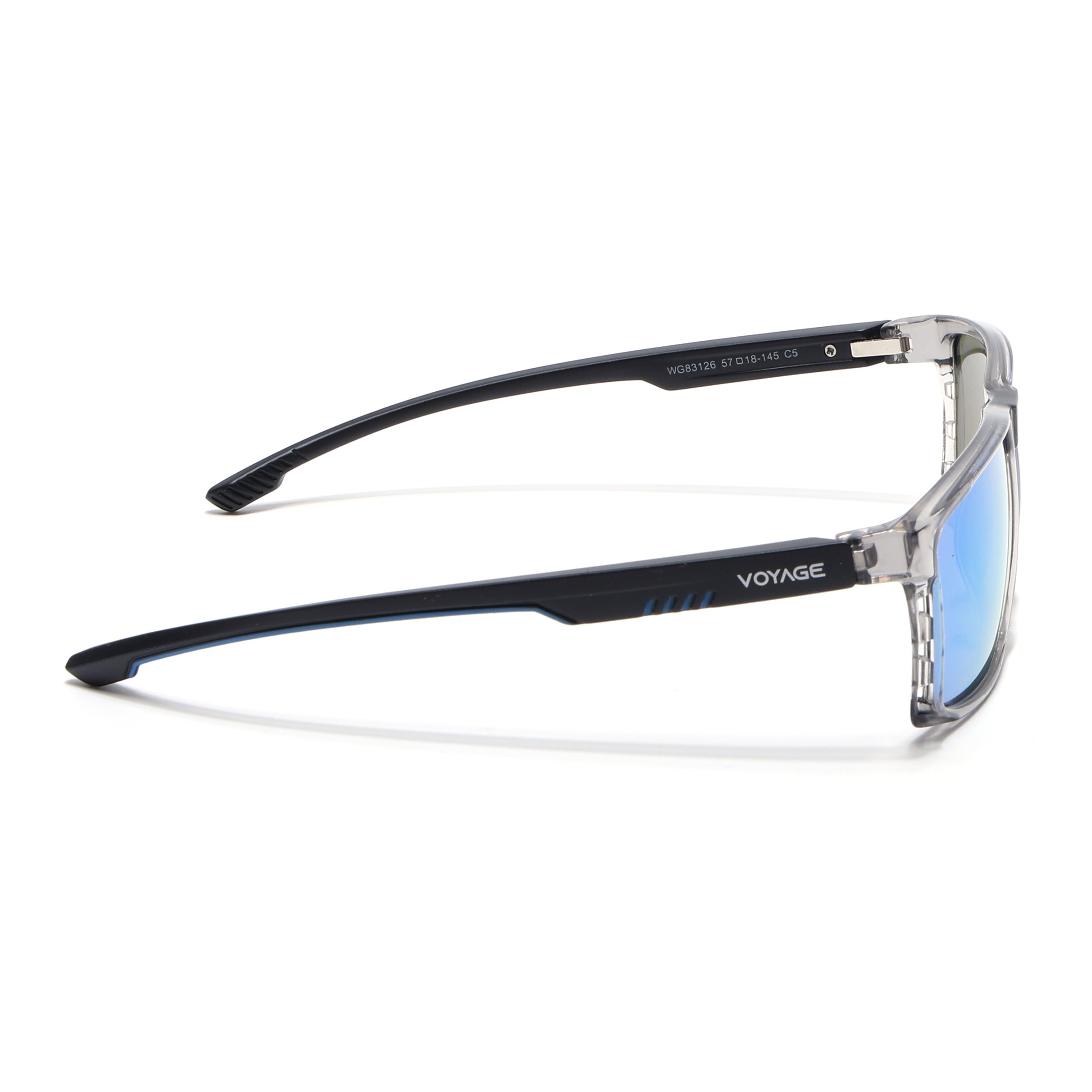Wayfarer Polarized Sunglasses | Blue Lens | Grey Frame - PMG6768