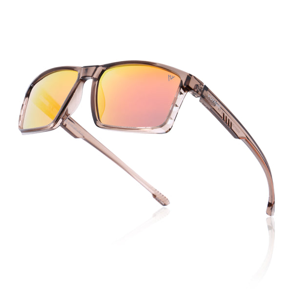 Wayfarer Polarized Sunglasses | Orange Lens | Brown Frame - PMG6769