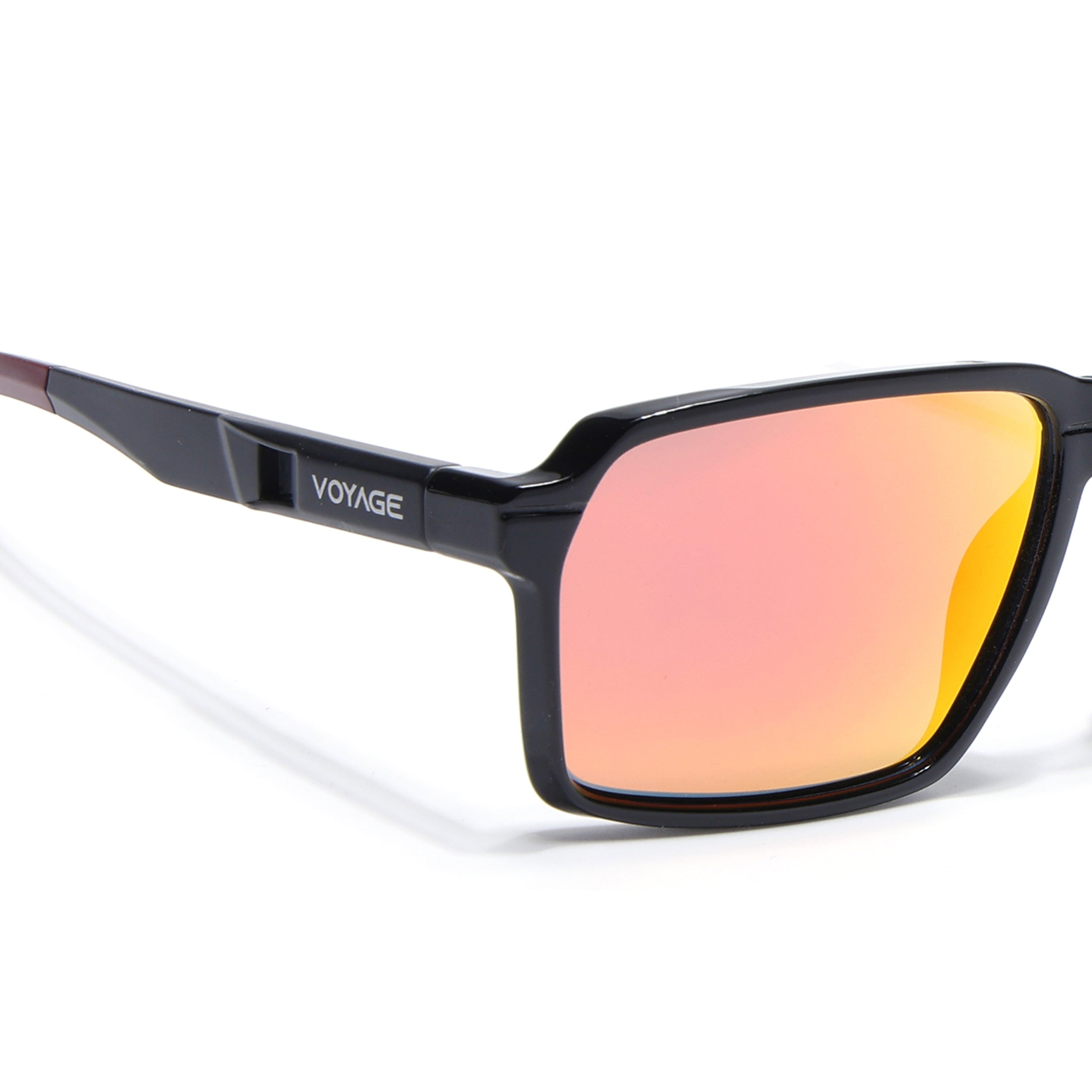 Wayfarer Polarized Sunglasses | Orange Lens | Shine Black Frame - PMG6772