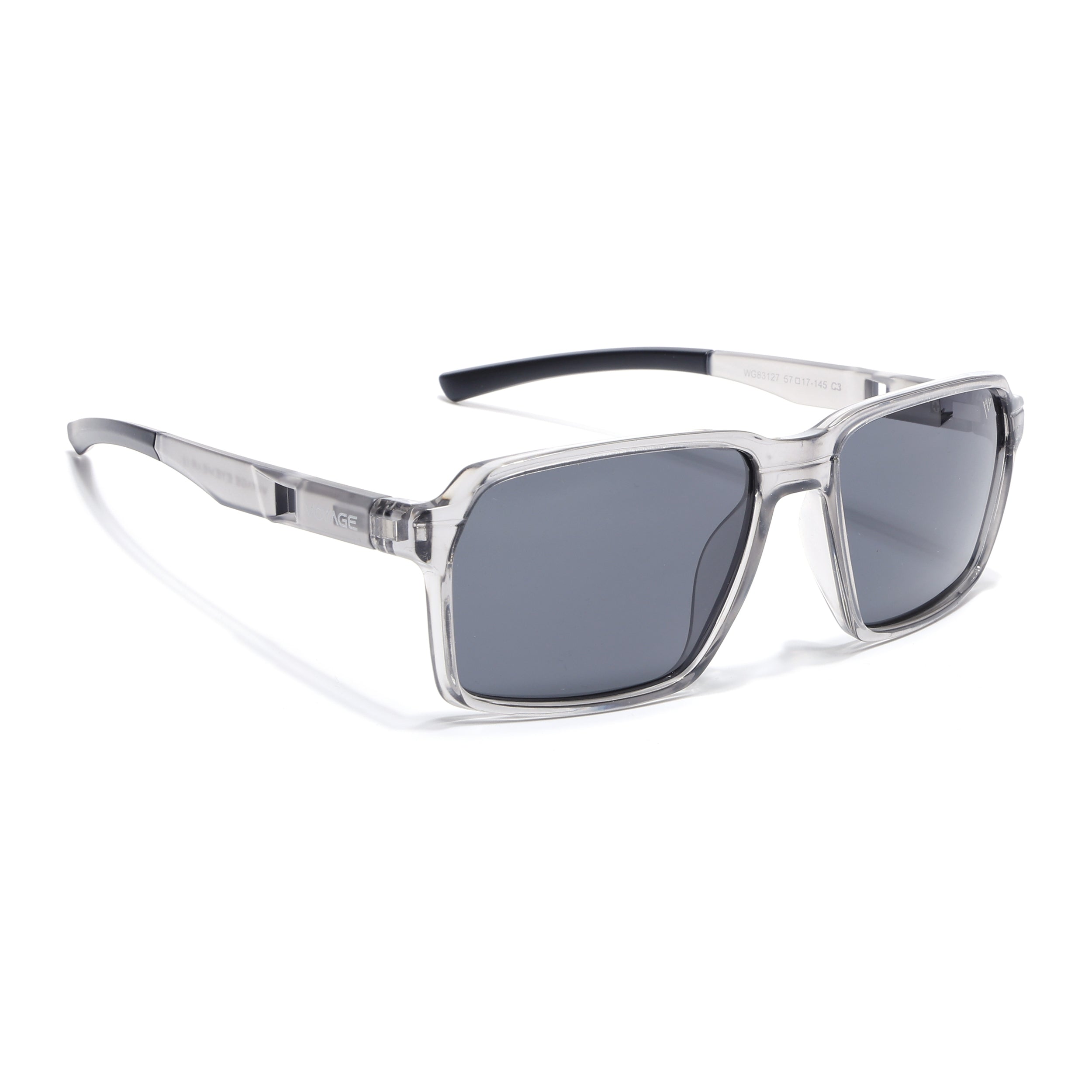 Wayfarer Polarized Sunglasses | Black Lens | Grey Frame - PMG6773
