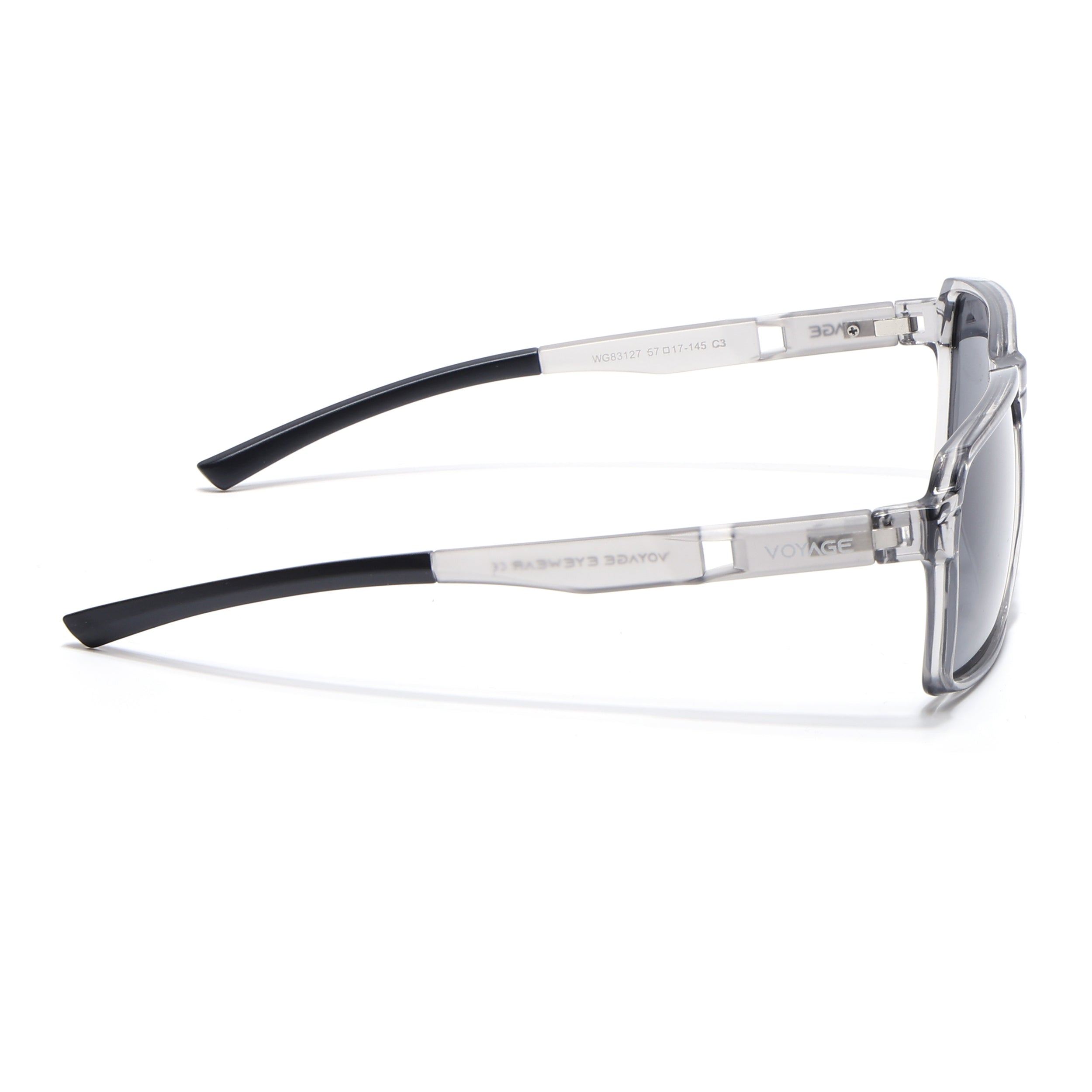 Wayfarer Polarized Sunglasses | Black Lens | Grey Frame - PMG6773