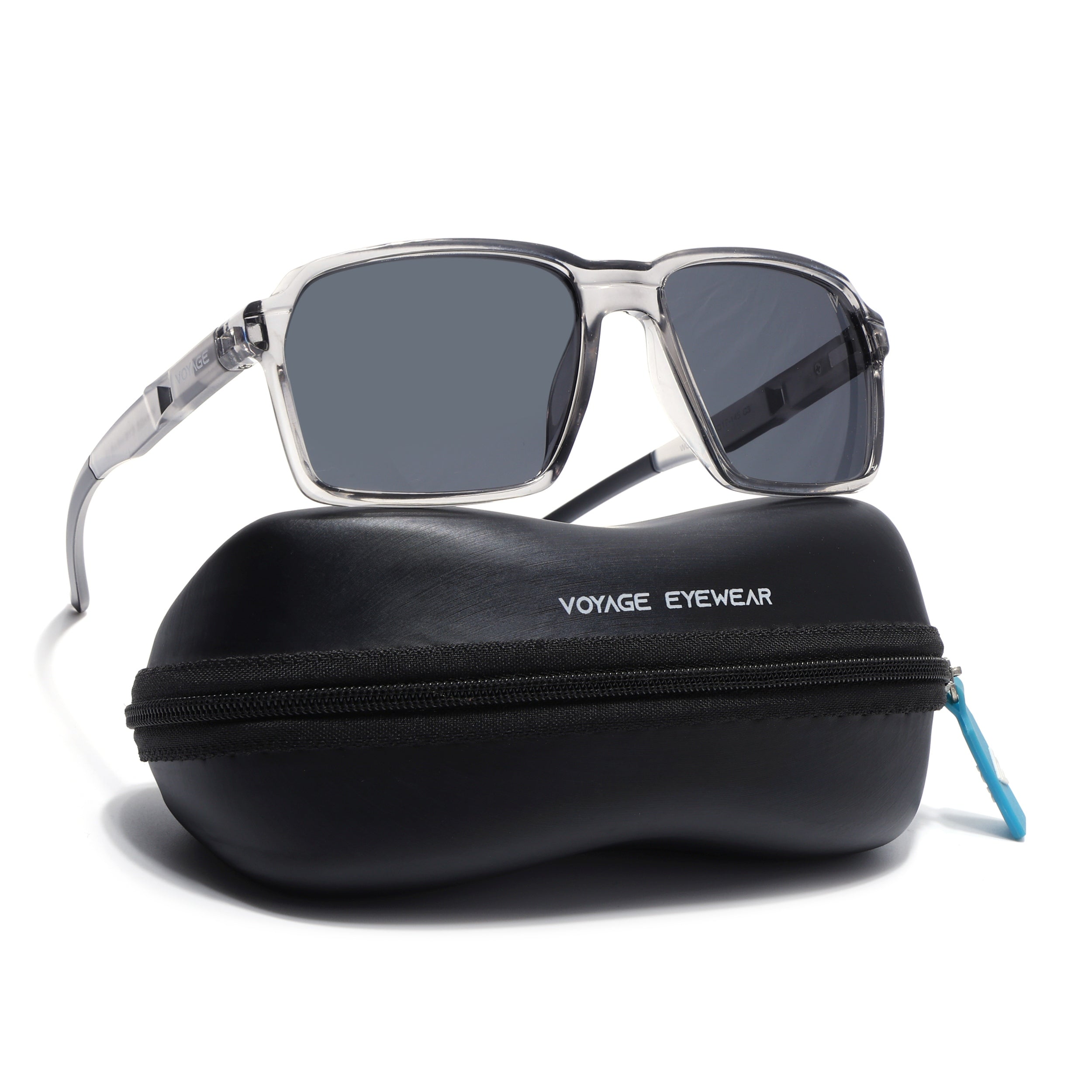 Wayfarer Polarized Sunglasses | Black Lens | Grey Frame - PMG6773