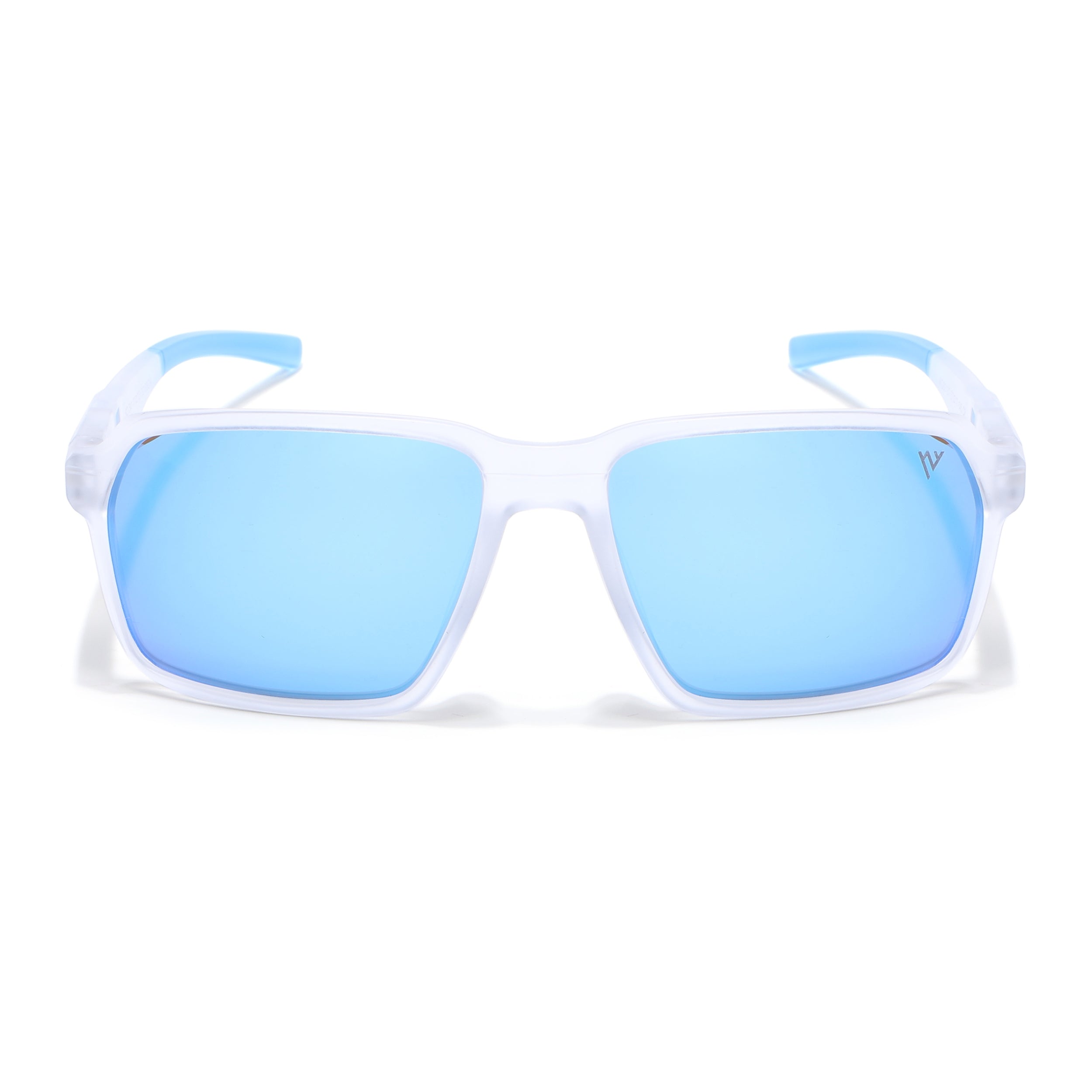 Wayfarer Polarized Sunglasses | Blue Lens | Transparent Frame - PMG6776