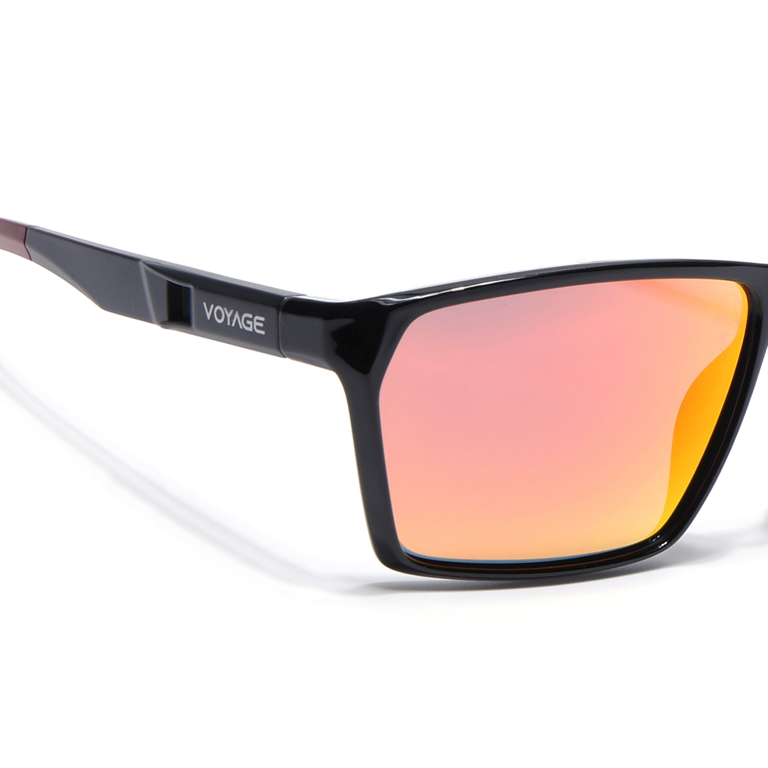 Wayfarer Polarized Sunglasses Orange Lens | Shine Black Frame - PMG6778