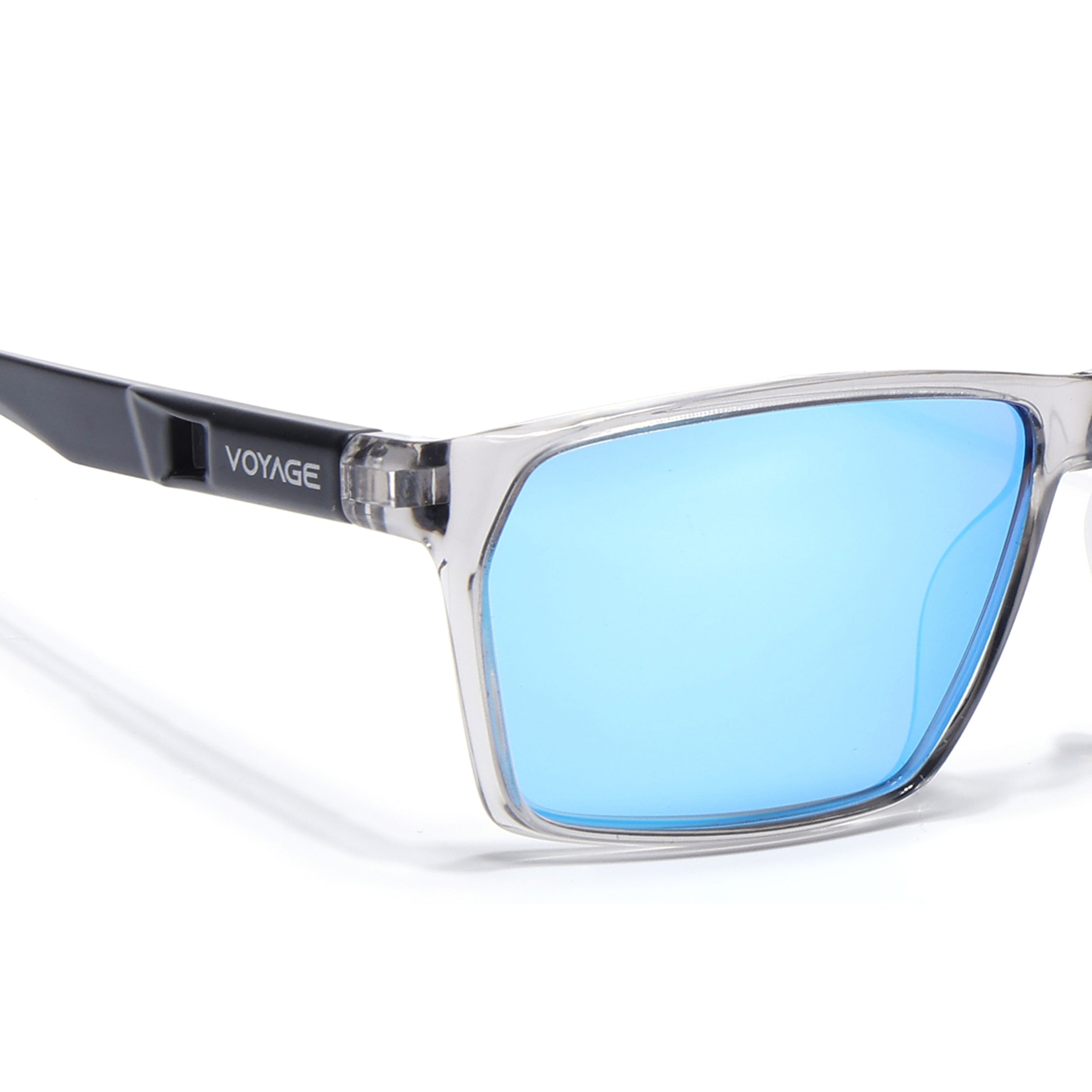Wayfarer Polarized Sunglasses | Blue Lens | Grey Frame - PMG6780