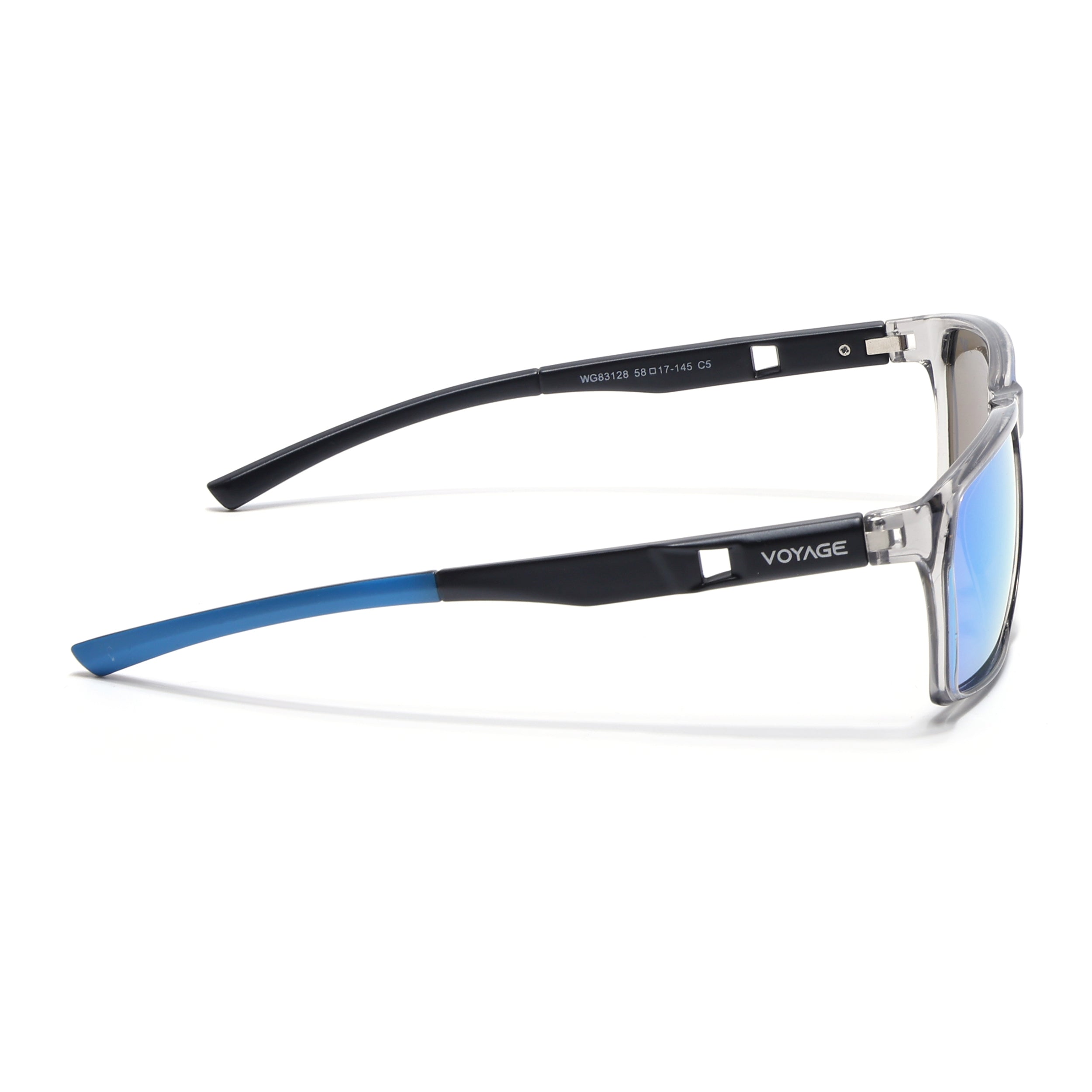 Wayfarer Polarized Sunglasses | Blue Lens | Grey Frame - PMG6780