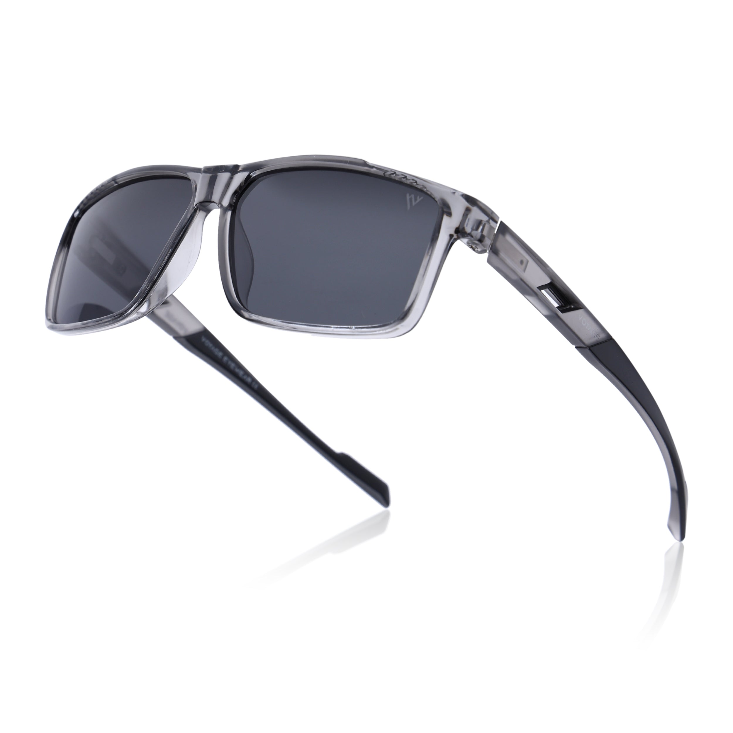 Wayfarer Polarized Sunglasses | Black Lens | Grey Frame - PMG6784