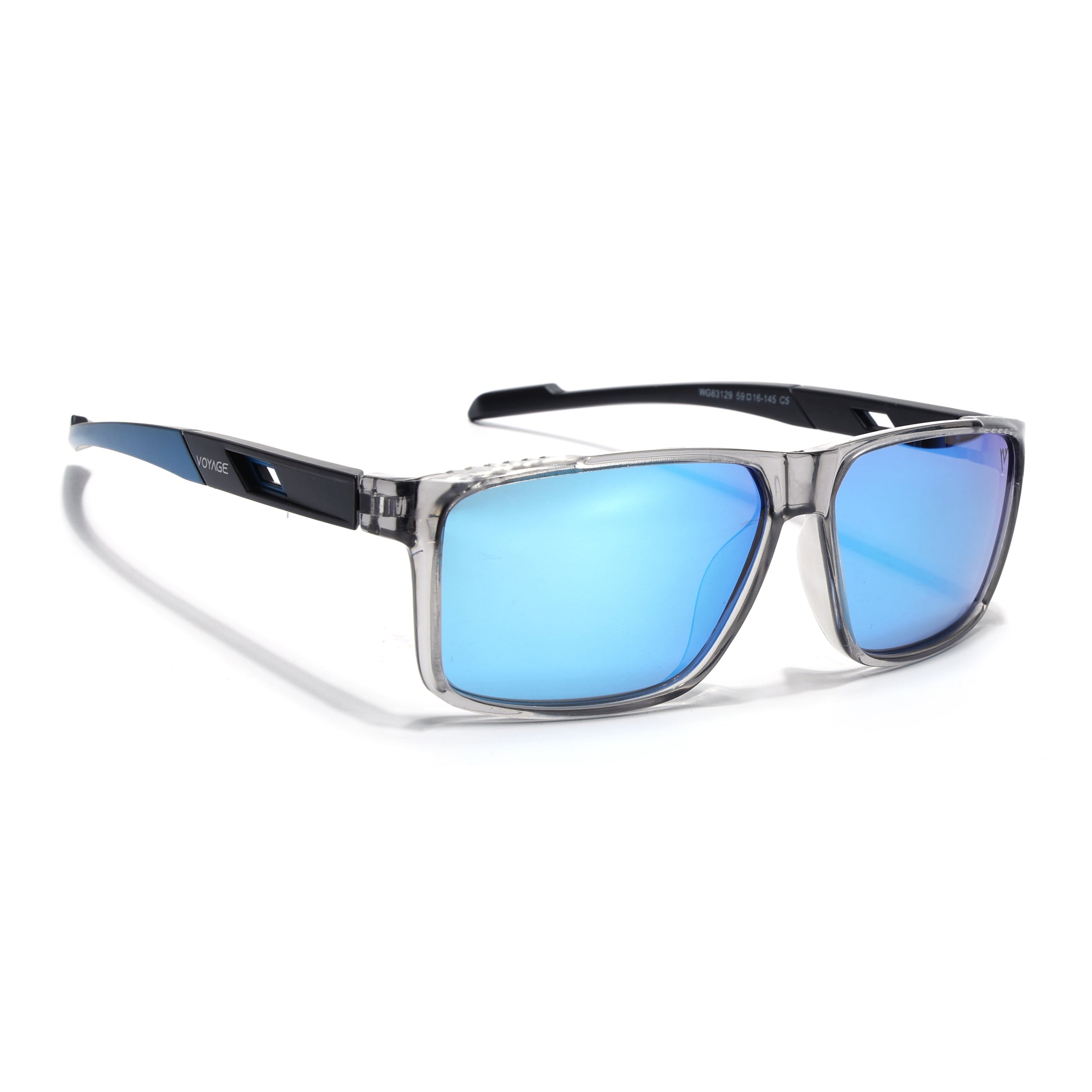 Wayfarer Polarized Sunglasses | Blue Lens | Grey Frame - PMG6785