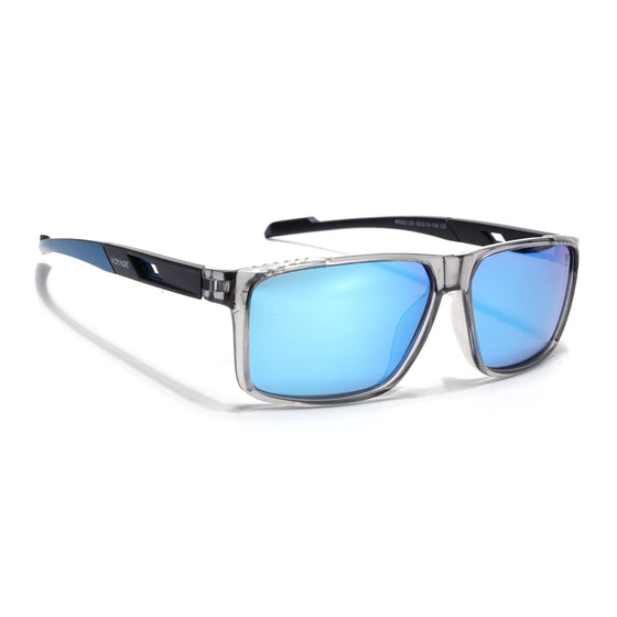 Wayfarer Polarized Sunglasses | Blue Lens | Grey Frame - PMG6785