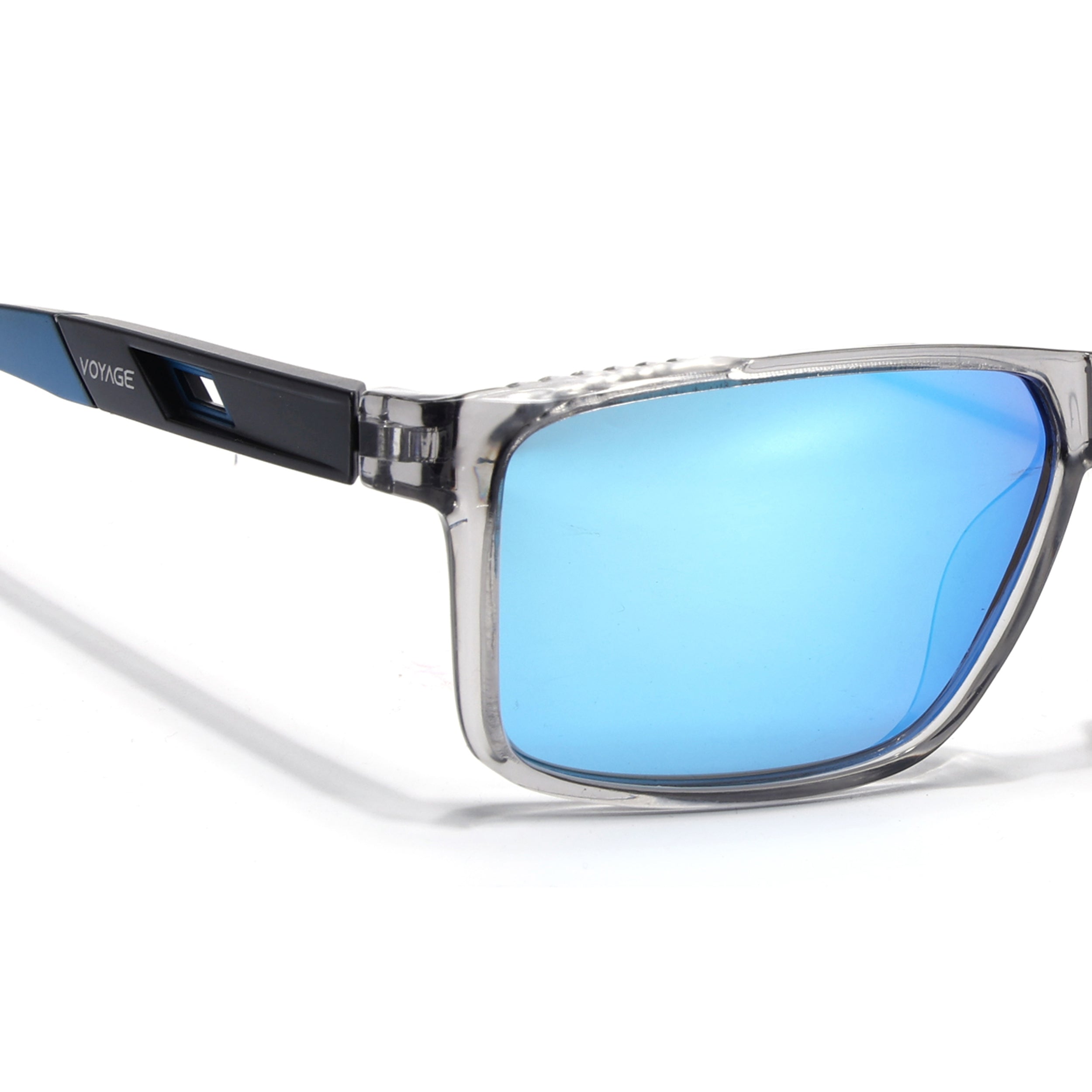 Wayfarer Polarized Sunglasses | Blue Lens | Grey Frame - PMG6785