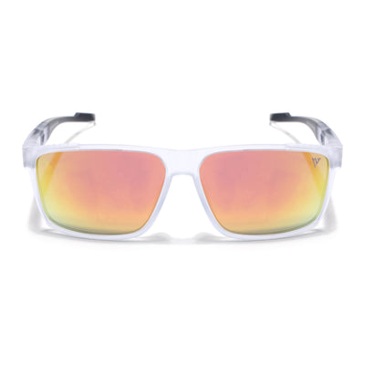Wayfarer Polarized Sunglasses | Orange Lens | Transparent Frame - PMG6786