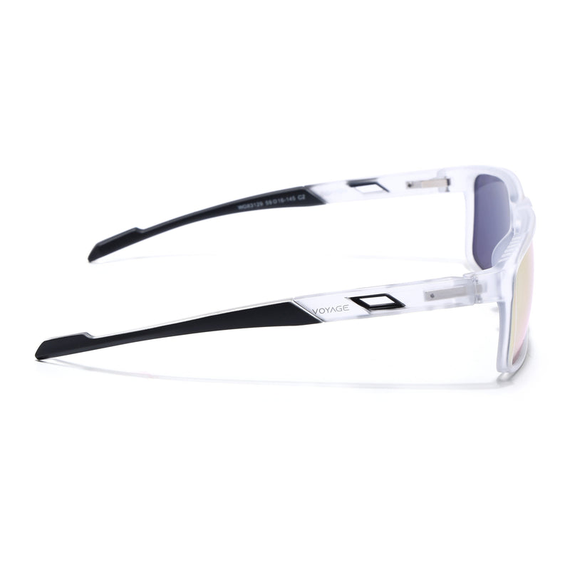 Wayfarer Polarized Sunglasses | Orange Lens | Transparent Frame - PMG6786