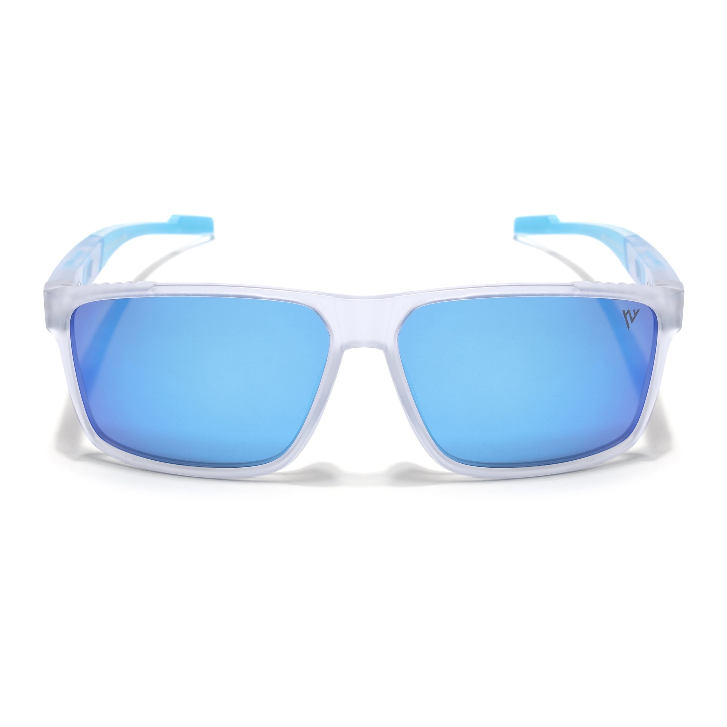 Wayfarer Polarized Sunglasses | Blue Lens | Transparent Frame - PMG6787