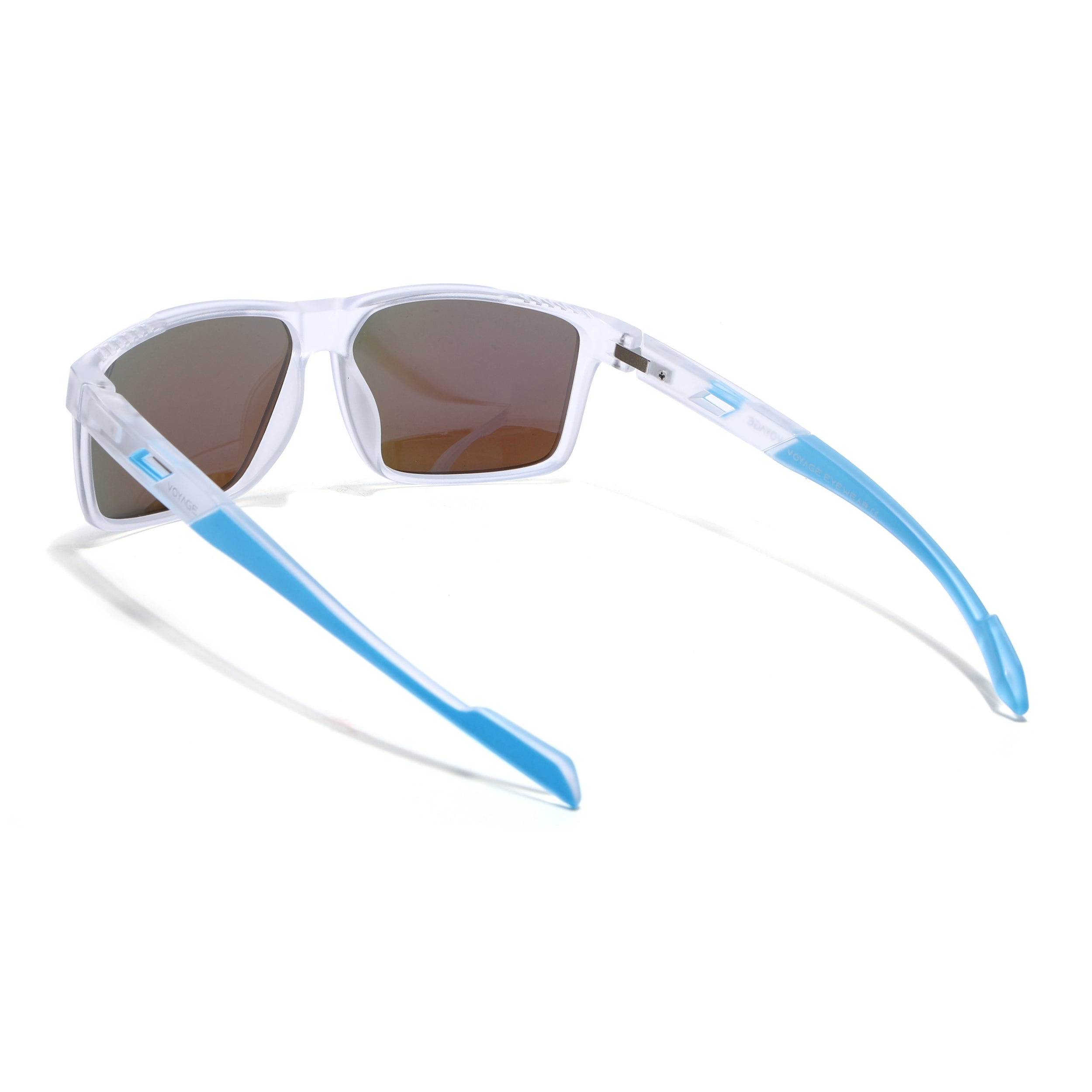 Wayfarer Polarized Sunglasses | Blue Lens | Transparent Frame - PMG6787