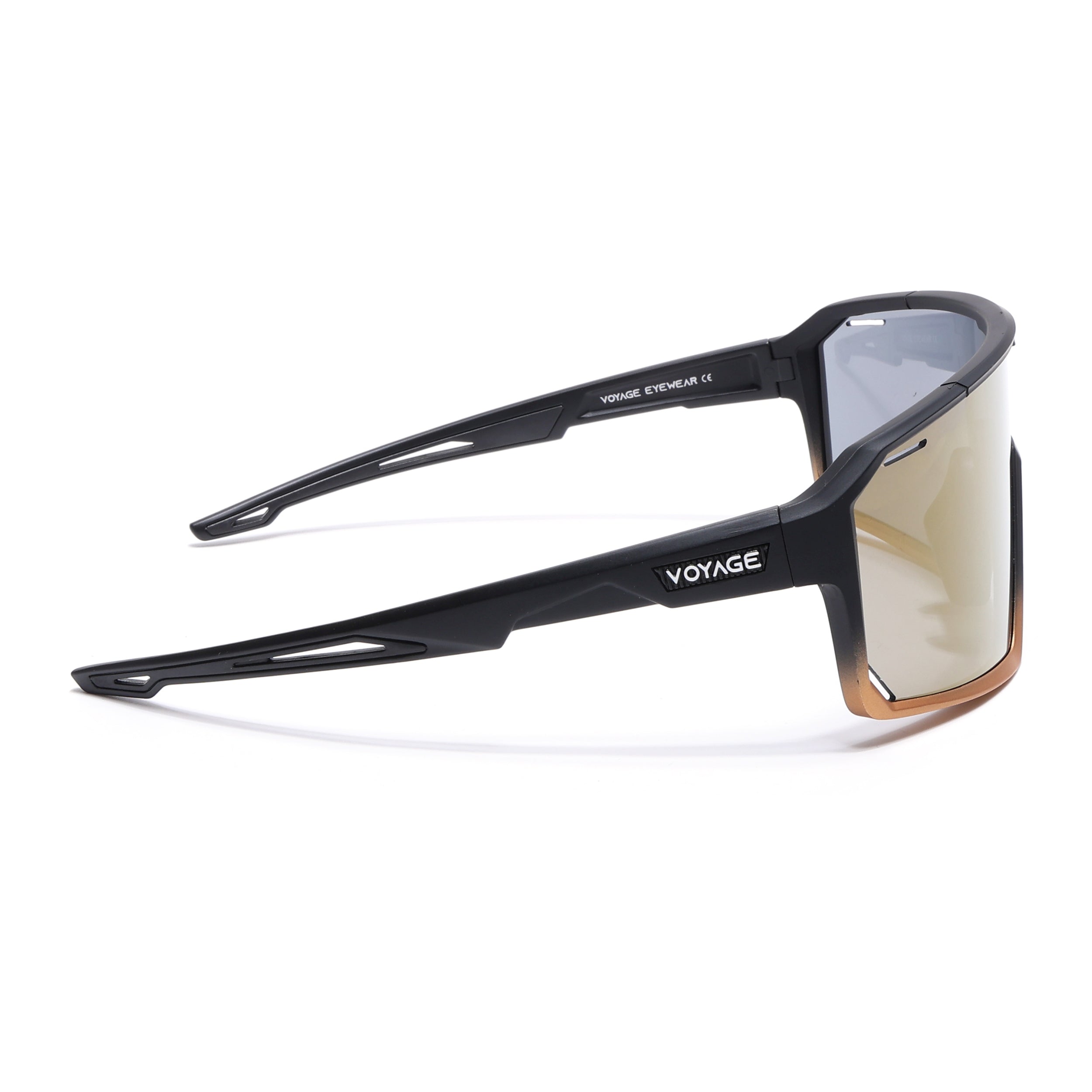 Voyage Select Drift Sunglasses (Golden Lens | Black & Brown Frame - SLMG6262)
