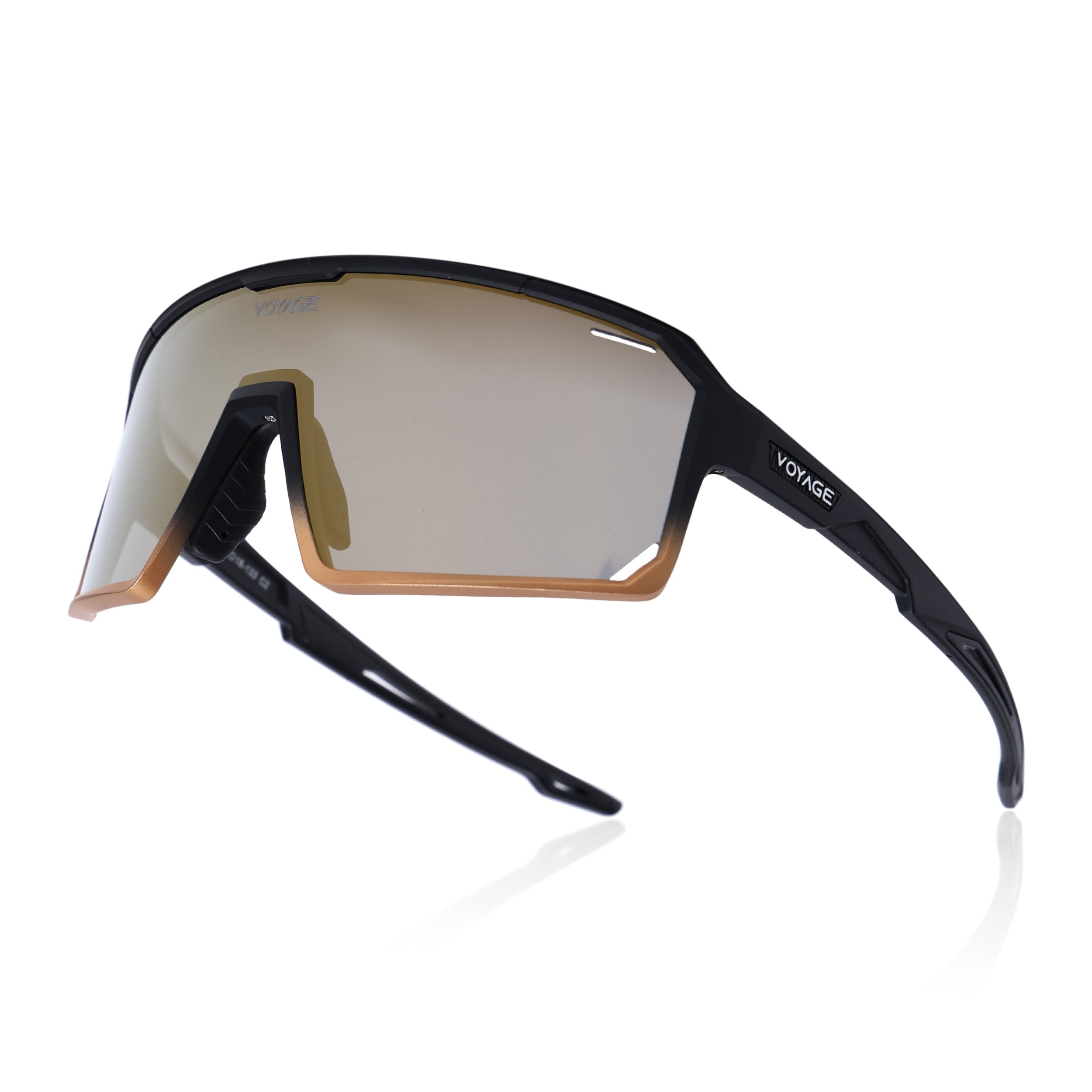 Voyage Select Drift Sunglasses (Golden Lens | Black & Brown Frame - SLMG6262)