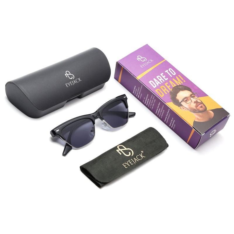 Eyejack Shine Black Cateye Sunglasses for Women (8583CL1249)
