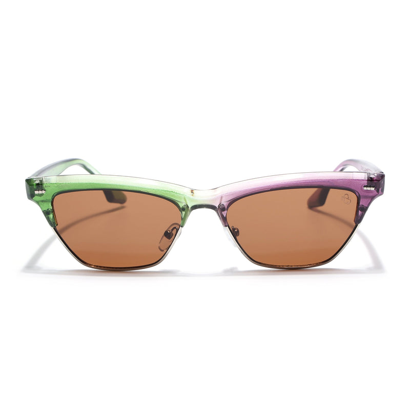 Eyejack Green & Purple Cateye Sunglasses for Women (8583CL1251)