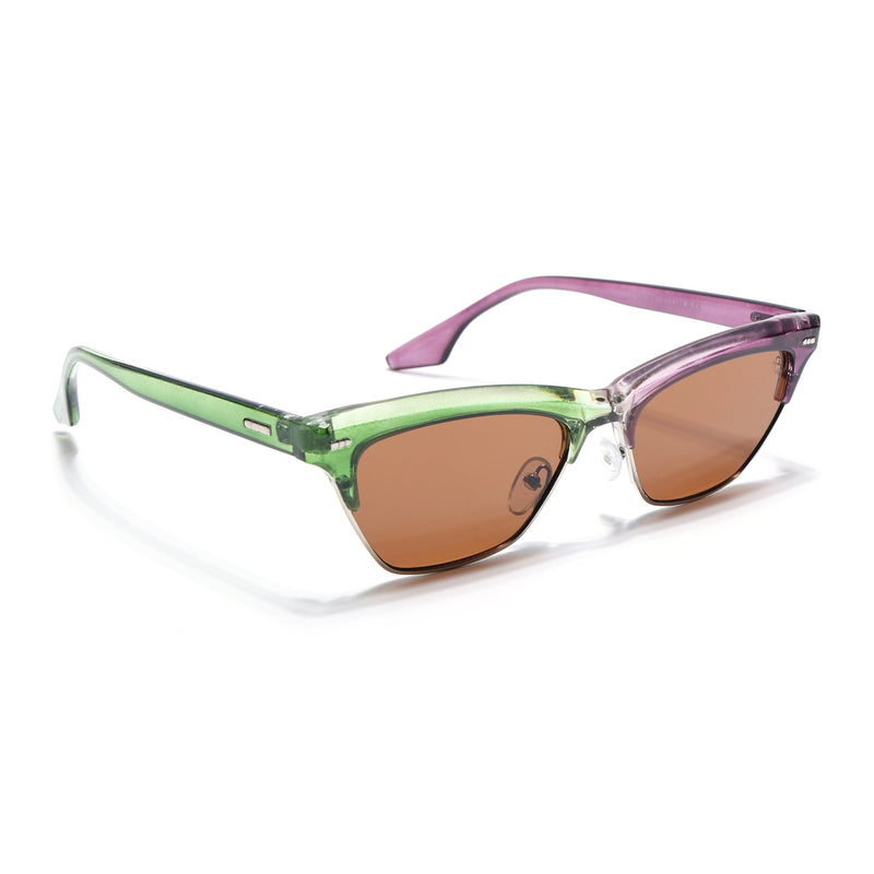Eyejack Green & Purple Cateye Sunglasses for Women (8583CL1251)