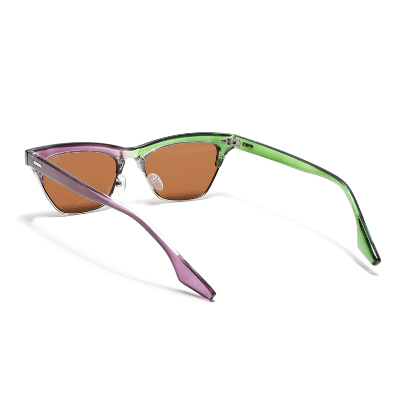 Eyejack Green & Purple Cateye Sunglasses for Women (8583CL1251)
