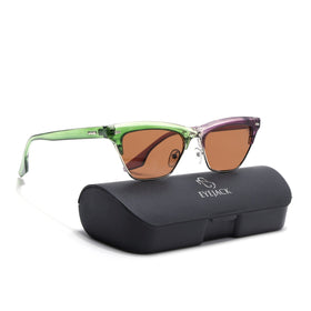 Eyejack Green & Purple Cateye Sunglasses for Women (8583CL1251)