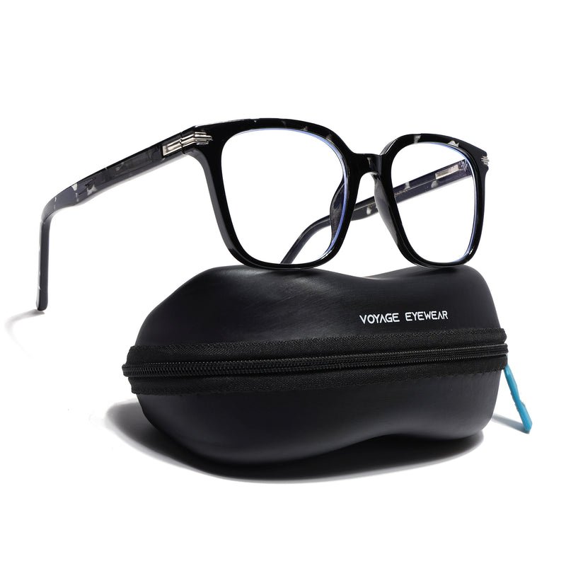 Voyage High Street Shine Black Square Eyeglasses for Men & Women (86001MG4929-C1)