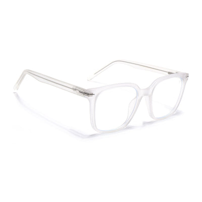 Voyage High Street Matt Transparent Square Eyeglasses for Men & Women (86001MG4933-C5)