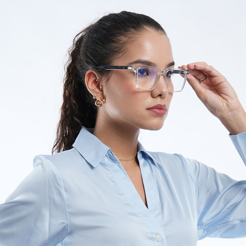 Voyage High Street Transparent Square Eyeglasses for Men & Women (86002MG4936-C3)