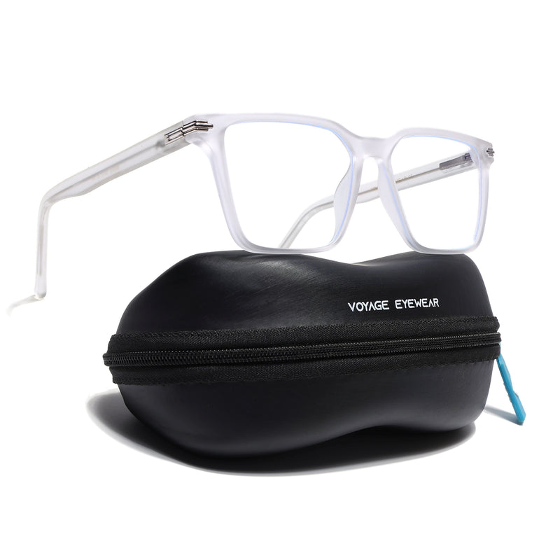 Voyage High Street Matt Transparent Square Eyeglasses for Men & Women (86002MG4938-C5)
