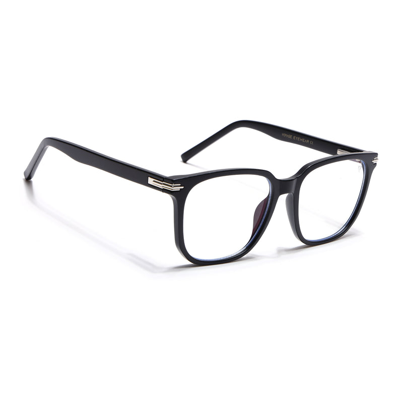 Voyage High Street Matt Black Square Eyeglasses for Men & Women (86005MG4950-C2)