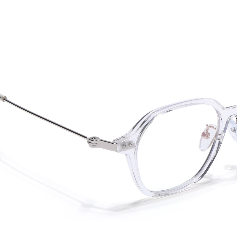 Voyage Clear Oval Eyeglasses for Men & Women (86573MG3890-C1)