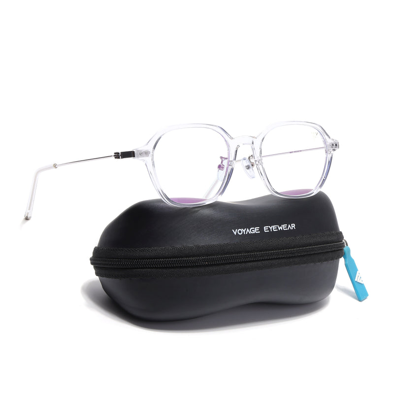 Voyage Clear Oval Eyeglasses for Men & Women (86573MG3890-C1)