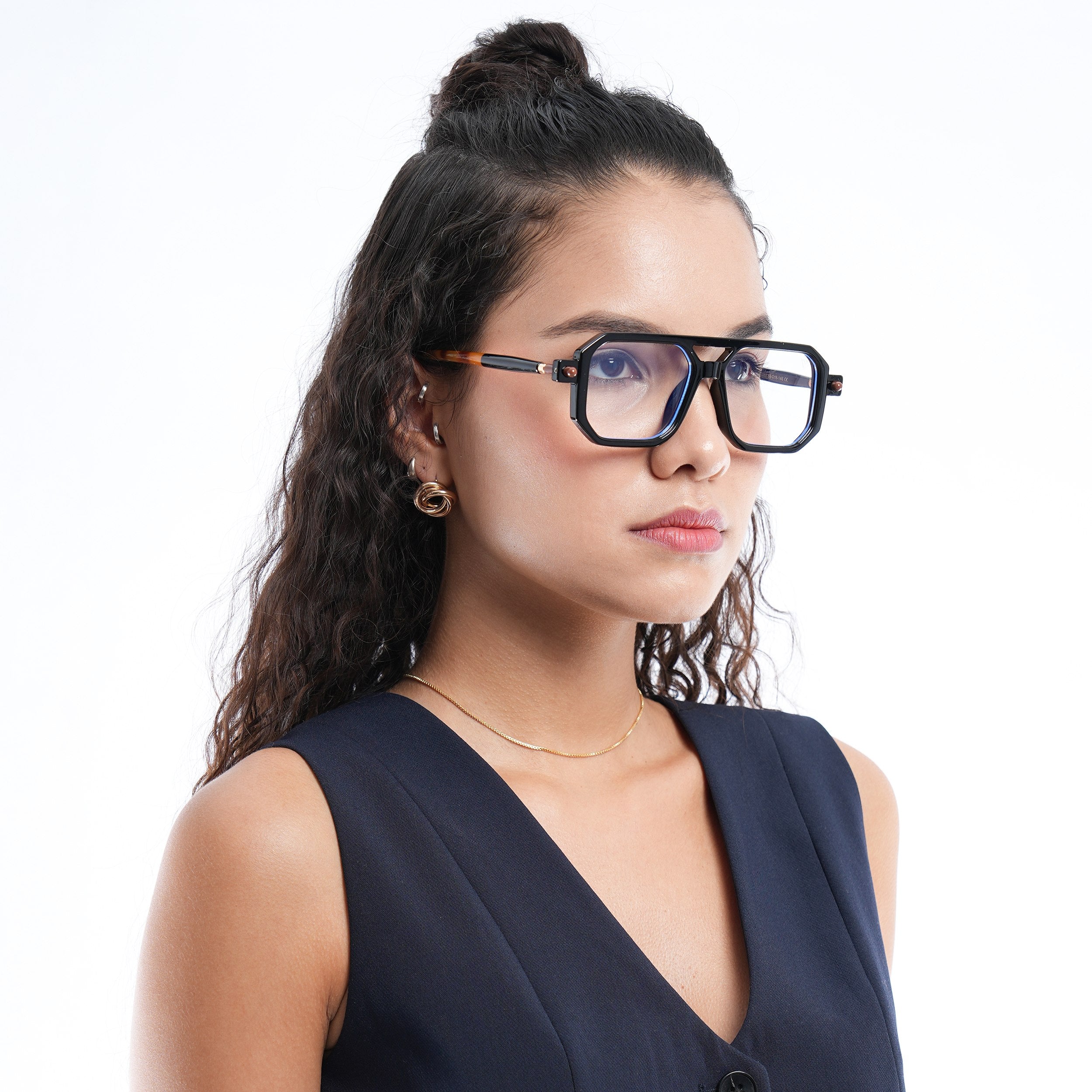 Ghost | Black Wayfarer Eyeglasses for Men & Women | 86582MGA2-C1