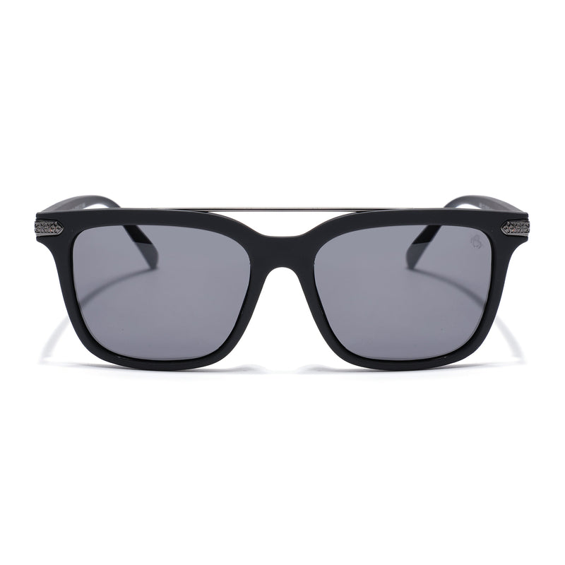 Eyejack Black Wayfarer Polarized Sunglasses for Men & Women (868PCL2137)