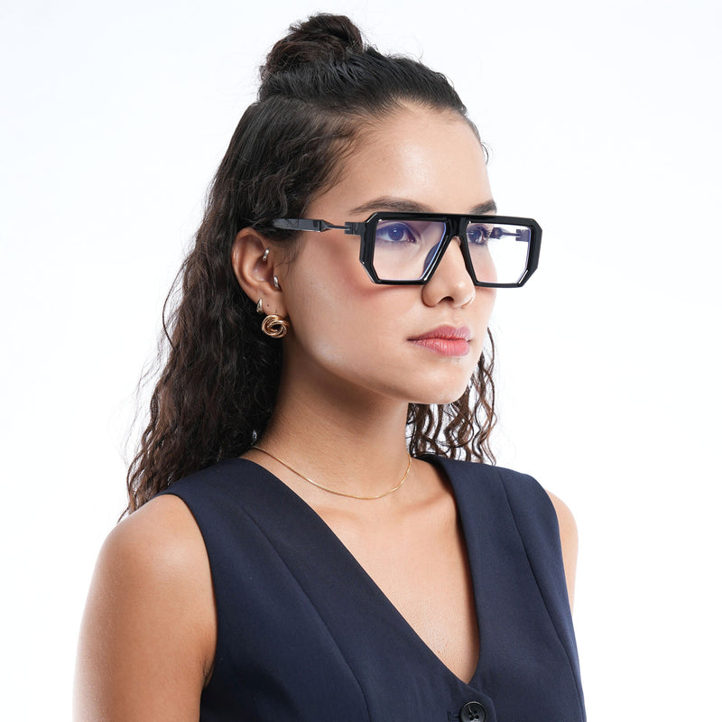 Voyage Victor Black Wayfarer Eyeglasses for Men & Women (8725MG4196-C1)