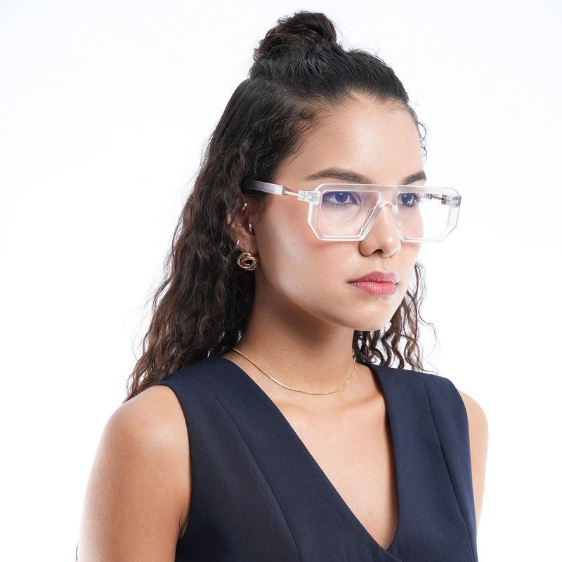 Voyage Victor Transparent Wayfarer Eyeglasses for Men & Women (8725MG4643-C3)