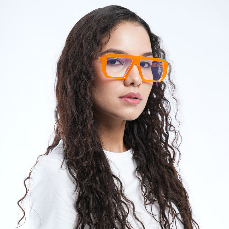 Voyage Victor Orange Wayfarer Eyeglasses for Men & Women (8725MG4645-C2)