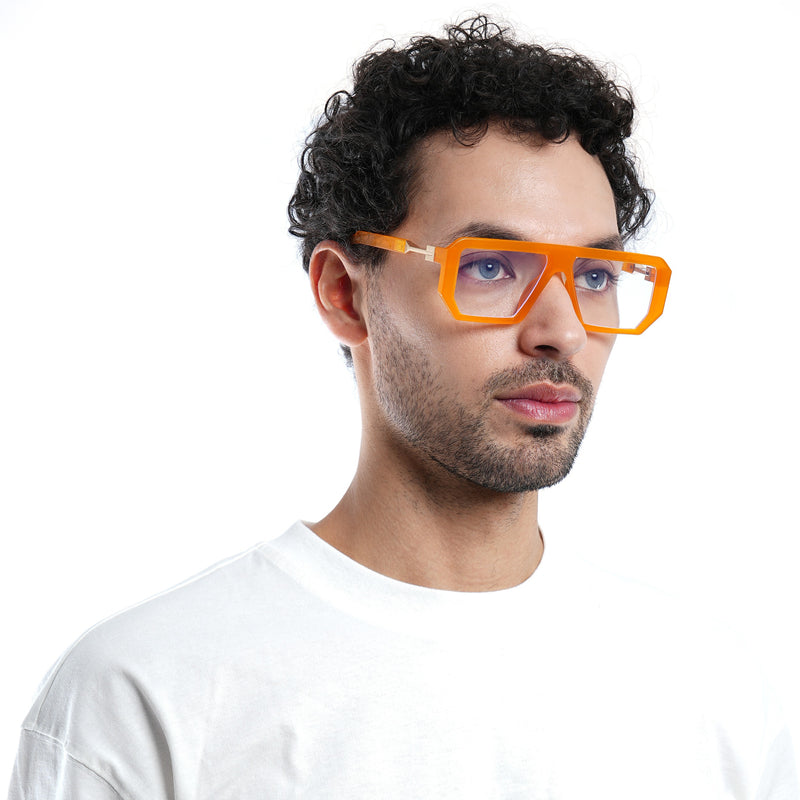 Voyage Victor Orange Wayfarer Eyeglasses for Men & Women (8725MG4645-C2)