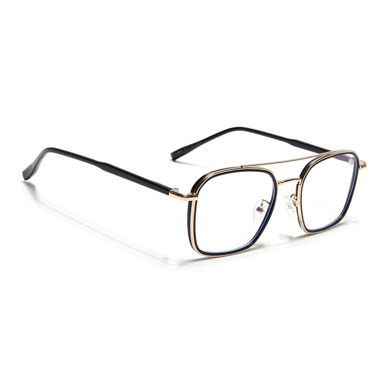 Voyage Maverick Golden & Black Wayfarer Eyeglasses for Men & Women (87303MG4702-C5)